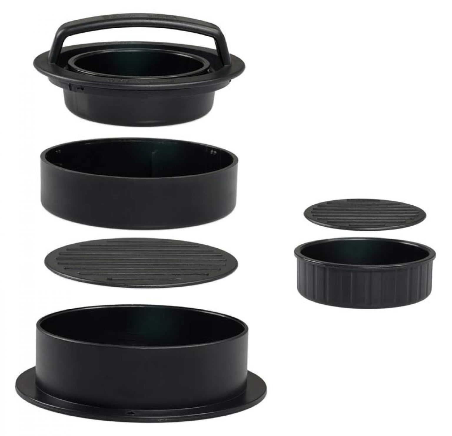Kit Pressa Per Hamburger 4 Pezzi In Acciaio Inox Con Manici Anticalore – Set Con Schiacciapolpetta, Cupola Per Formaggio E Spatola - 2