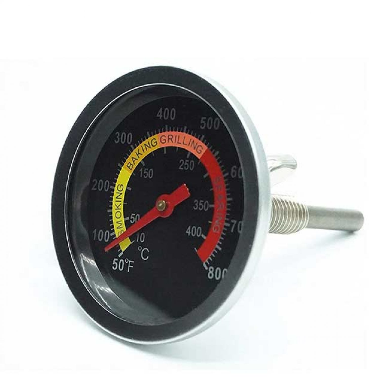 Weis Termometro per barbecue fino a 350 °C, con barra a vite, in Weis Termometro per barbecue fino a 350 °C, con barra a vite, in
