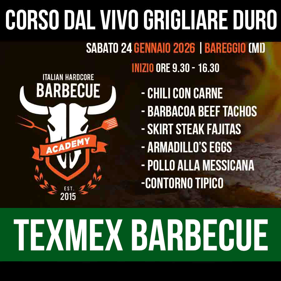 Genaio 2026- Sabato 24 - Corso BBQ - Speciale Tex Mex